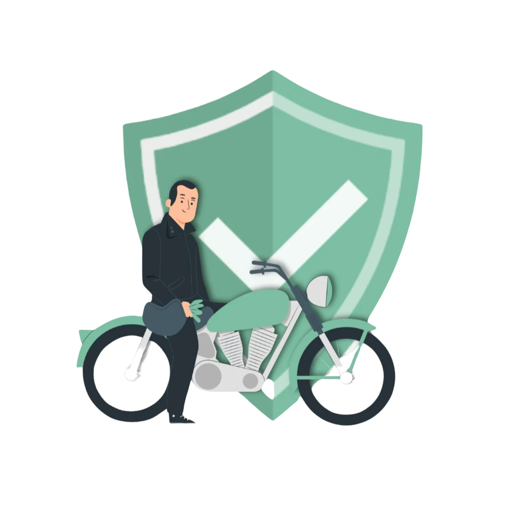 Young man riding a motorbike