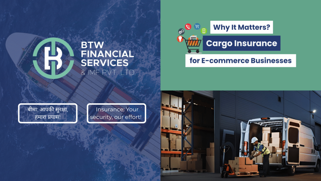 Blue Green Graphic with a cargo van Cargo Insurance is Important For E‑Commerce